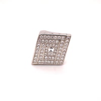 Rhombic Shaped Diamond Ring In 18 Karat White Gold