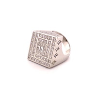 Rhombic Shaped Diamond Ring In 18 Karat White Gold