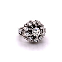 Old European Cut Diamond 18 Karat White Gold Ring Old European Cut Diamond 18 Karat White Gold Ring