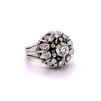Old European Cut Diamond 18 Karat White Gold Ring Old European Cut Diamond 18 Karat White Gold Ring