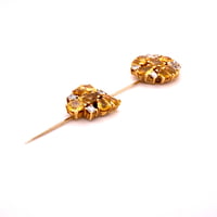 Magnificent Yellow Sapphire and Diamond Pin in 18K Yellow Gold