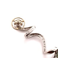 Unique Tahitian Cultured Pearl and Diamond Earstuds in 18 Karat White Gold Unique Tahitian Cultured Pearl and Diamond Earstuds in 18 Karat White Gold