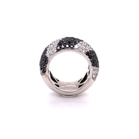 Black and White Diamonds Zebra Ring in 18 Karat White Gold