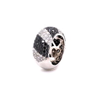 Black and White Diamonds Zebra Ring in 18 Karat White Gold