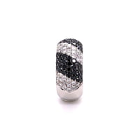 Black and White Diamonds Zebra Ring in 18 Karat White Gold