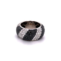 Black and White Diamonds Zebra Ring in 18 Karat White Gold