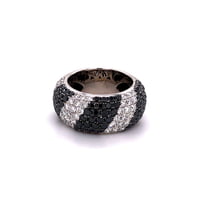 Black and White Diamonds Zebra Ring in 18 Karat White Gold Black and White Diamonds Zebra Ring in 18 Karat White Gold