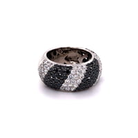 Black and White Diamonds Zebra Ring in 18 Karat White Gold Black and White Diamonds Zebra Ring in 18 Karat White Gold
