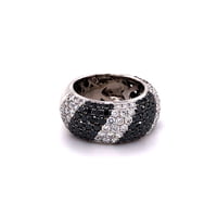 Black and White Diamonds Zebra Ring in 18 Karat White Gold