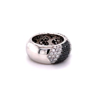 Black and White Diamonds Zebra Ring in 18 Karat White Gold