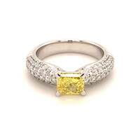 Gubelin Fancy Vivid Yellow Diamond White Gold Ring Gubelin Fancy Vivid Yellow Diamond White Gold Ring