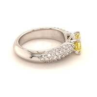 Gubelin Fancy Vivid Yellow Diamond White Gold Ring