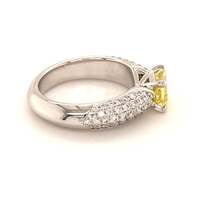 Gubelin Fancy Vivid Yellow Diamond White Gold Ring Gubelin Fancy Vivid Yellow Diamond White Gold Ring