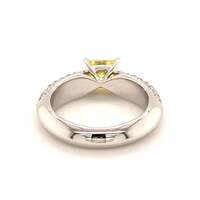 Gubelin Fancy Vivid Yellow Diamond White Gold Ring Gubelin Fancy Vivid Yellow Diamond White Gold Ring