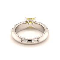 Gubelin Fancy Vivid Yellow Diamond White Gold Ring