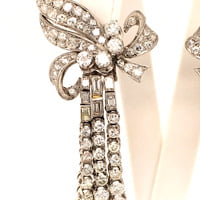 Spectacular Diamond Earclips in 14 Karat White Gold and Platinum