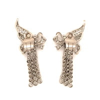 Spectacular Diamond Earclips in 14 Karat White Gold and Platinum