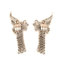 Spectacular Diamond Earclips in 14 Karat White Gold and Platinum