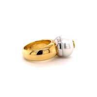 Unique South Sea Pearl and Diamond Ring in Yellow and White Gold Unique South Sea Pearl and Diamond Ring in Yellow and White Gold