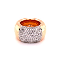 Modern Diamond Ring by Noor in 18 Karat Rose Gold and White Gold