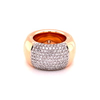 Modern Diamond Ring by Noor in 18 Karat Rose Gold and White Gold Modern Diamond Ring by Noor in 18 Karat Rose Gold and White Gold