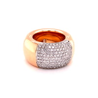 Modern Diamond Ring by Noor in 18 Karat Rose Gold and White Gold