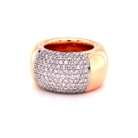 Modern Diamond Ring by Noor in 18 Karat Rose Gold and White Gold