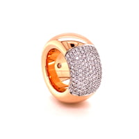 Modern Diamond Ring by Noor in 18 Karat Rose Gold and White Gold