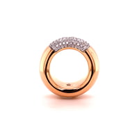 Modern Diamond Ring by Noor in 18 Karat Rose Gold and White Gold