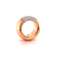 Modern Diamond Ring by Noor in 18 Karat Rose Gold and White Gold