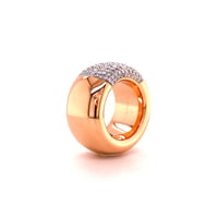 Modern Diamond Ring by Noor in 18 Karat Rose Gold and White Gold