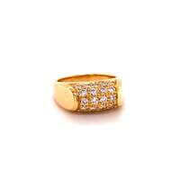 Bulgari Tronchetto Ring in 18 Karat Yellow Gold with Diamonds Bulgari Tronchetto Ring in 18 Karat Yellow Gold with Diamonds