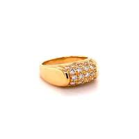 Bulgari Tronchetto Ring in 18 Karat Yellow Gold with Diamonds