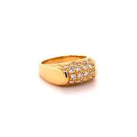 Bulgari Tronchetto Ring in 18 Karat Yellow Gold with Diamonds Bulgari Tronchetto Ring in 18 Karat Yellow Gold with Diamonds