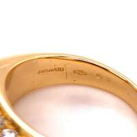 Bulgari Tronchetto Ring in 18 Karat Yellow Gold with Diamonds Bulgari Tronchetto Ring in 18 Karat Yellow Gold with Diamonds