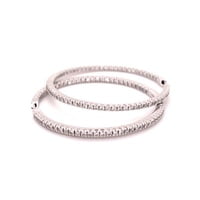 Classic Diamond Hoop Earrings in 18 Karat White Gold Classic Diamond Hoop Earrings in 18 Karat White Gold