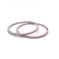Classic Diamond Hoop Earrings in 18 Karat White Gold Classic Diamond Hoop Earrings in 18 Karat White Gold