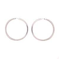 Classic Diamond Hoop Earrings in 18 Karat White Gold Classic Diamond Hoop Earrings in 18 Karat White Gold
