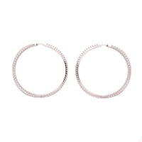 Classic Diamond Hoop Earrings in 18 Karat White Gold