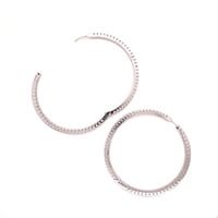 Classic Diamond Hoop Earrings in 18 Karat White Gold Classic Diamond Hoop Earrings in 18 Karat White Gold
