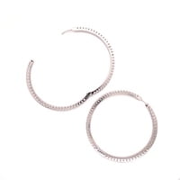 Classic Diamond Hoop Earrings in 18 Karat White Gold