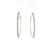 Classic Diamond Hoop Earrings in 18 Karat White Gold Classic Diamond Hoop Earrings in 18 Karat White Gold
