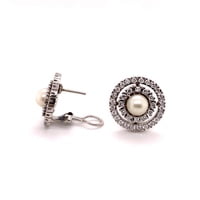 Akoya Cultured Pearl and Diamond Earclips in 18 Karat White Gold