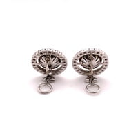 Akoya Cultured Pearl and Diamond Earclips in 18 Karat White Gold