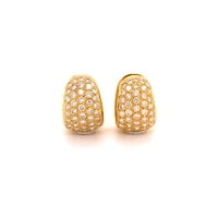 Pavé Diamond Clip-On Earrings in 18 Karat Yellow Gold