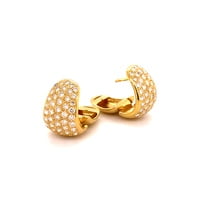 Pavé Diamond Clip-On Earrings in 18 Karat Yellow Gold