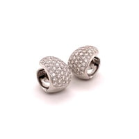 Pavé Diamond Clip-On Earrings in 18 Karat White Gold