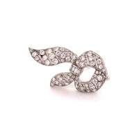 Beautiful Antique Diamond Platinum Ribbon Brooch Beautiful Antique Diamond Platinum Ribbon Brooch