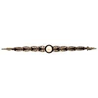 Victorian Natural Pearl and Diamond Bar Pin Victorian Natural Pearl and Diamond Bar Pin