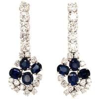 Day and Night Earstuds with Sapphires and Diamonds in 18 Karat White Gold Day and Night Earstuds with Sapphires and Diamonds in 18 Karat White Gold